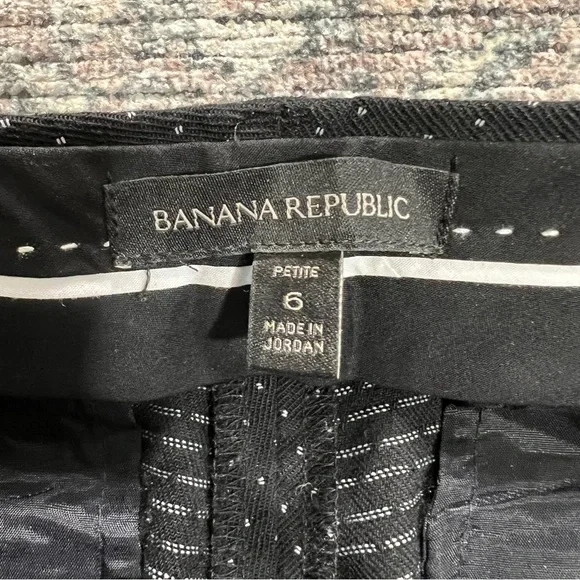 Banana Republic Sloan Fit Black Polka Dot Pants Women’s Size 6 Petite - Picture 11 of 12